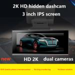 3.16 Inch 2K H265 Vehicle Blackbox DVR Full HD 1080p Parking Monitor