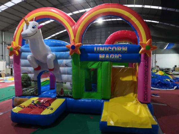 Buy cheap Heavy Duty Rainbow Inflatable Jumping Castle Strong Blow Up House For Kids from wholesalers