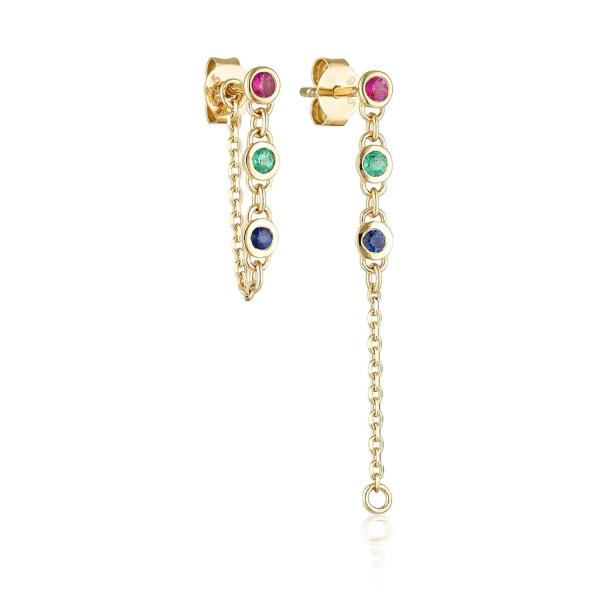 Buy cheap Drop Bezel White Diamond 925 Sterling Silver Chain Earrings Fashion from wholesalers