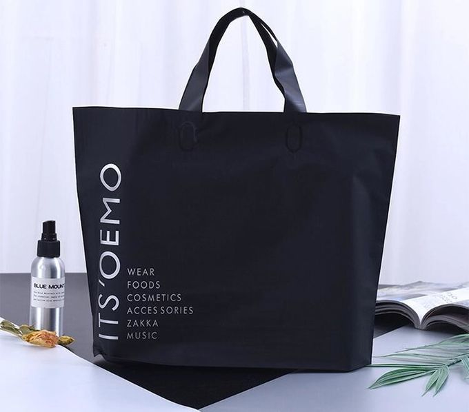 Custom print ldpe hdpe die cut handle carry poly apparel plastic merchandise gift packaging polythene shopping bag with