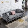 Buy cheap 3 Seater Modern Upholstered Sofa Set Fabric Crushed Velvet Sofas 2.1m length from wholesalers