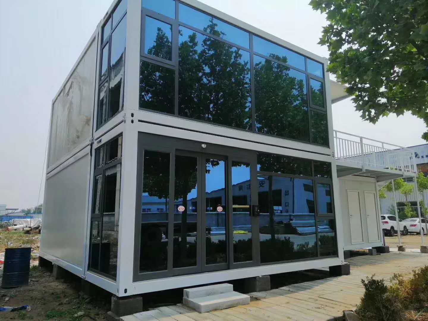 Office Modified Shipping Container for Outdoor Company Steel Modular Double-Story Prefabricated Combination Container Houses