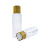 Hot selling natural clear PET plastic lotion pump bottle with bamboo cap 200ml