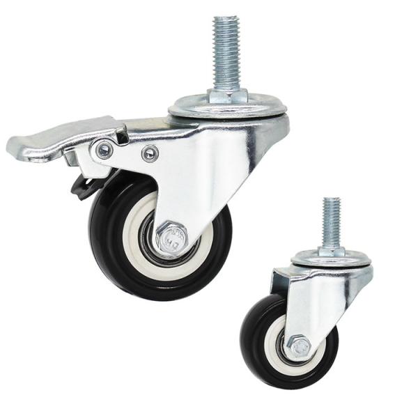 Buy cheap 1.5 Inch Soft PVC Casters Threaded Stem Swivel Castors With Brake from wholesalers