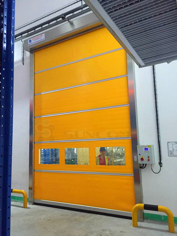 Industrial 1.2mm PVC Curtain Rapid Roller Shutter Doors Folding 1.2 M / S Opening Speed
