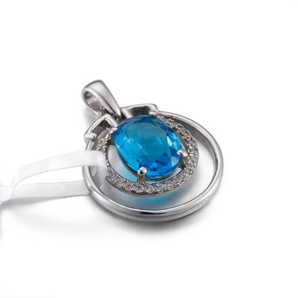 Buy cheap 1.69g Best Friend Sterling Silver Friendship Pendants Double Circles Sapphire Birthstone Necklace from wholesalers
