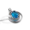 Buy cheap 2.05g 925 Silver Gemstone Pendant Necklace Charms Oval Blue Sapphire from wholesalers