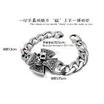 Gothic Skull Cross Stainless Steel Id Bracelet for Men Vintage Old Metal