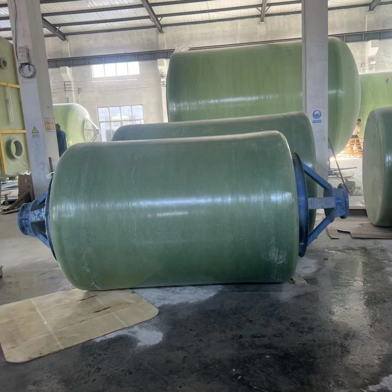 ISO9001 GRP Storage FRP Horizontal Tank Container For Water Oil Storage