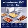 Buy cheap Gold Color Smooth Wall Aluminium Foil Food Container Tray With Sealable Lid Plastic Lids CREC620 Yysm from wholesalers