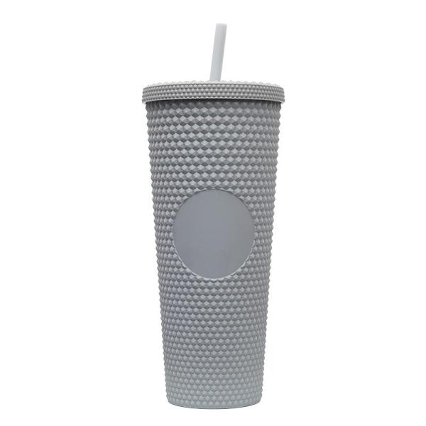 Buy cheap Double Wall Insulation 24oz Studded Tumbler Diamond Durian Pineapple Plastic Matte Black Studded Cup Coffee Tumbler With Lid Straw Fashionable from wholesalers