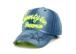6 Panel Denim Baseball Cap Lemon Color 3D Embroidery Logo Fashion Style For