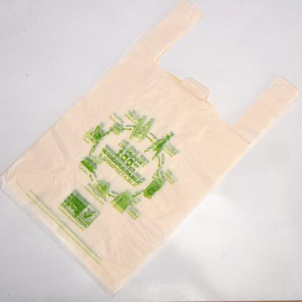 Custom Order Acceptable 100% Biodegradable T-Shirt Shopping Bag for Household