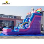 Backyard Inflatable Water Slide Pink Blue Rainbow Horse Design For Kids