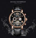 KINYUED new design automatic men watches movement leather luxury relojes
