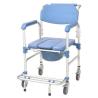 Buy cheap Blue Aluminum Alloy Frame PP Four Wheel Toilet Chair With Brake from wholesalers