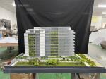 New made 1/75 scale architectural apartment model with warm light