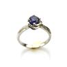 Buy cheap Sterling Silver Engagement Ring with 6mm Blue Topaz Cubic Zirconia(F84) from wholesalers