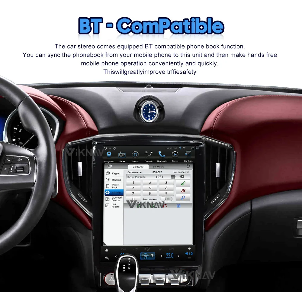 12.1 Inch Carplay Aftermarket Radio GBL Maserati Head Unit 2014 2015 2016 IPS DVR WiFi Carplay