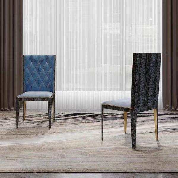Button Style Luxury Modern Dining Chairs 0.53m European Tufted Leather Dining