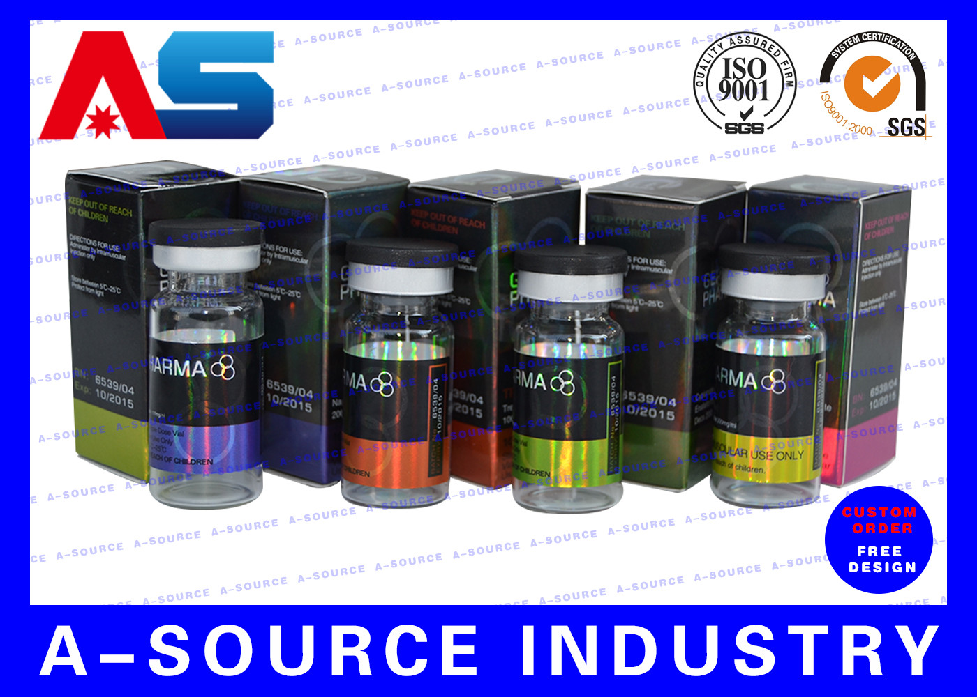 Adhesive Peptides BPC Glass Vial Labels Printing Of 2ml Vial / 10ml Vial pharmacy bottle labels