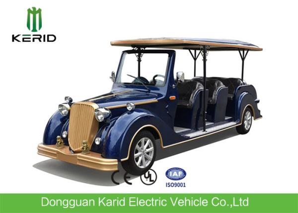 Metal Structure 11 Person Electric Sightseeing Vehicle With High Impact Fiber
