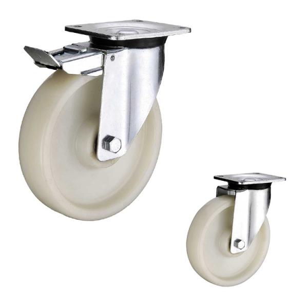 Buy cheap OEM 8 Inch White Total Brake Nylon Swivel Wheel Castors Heavy Duty from wholesalers