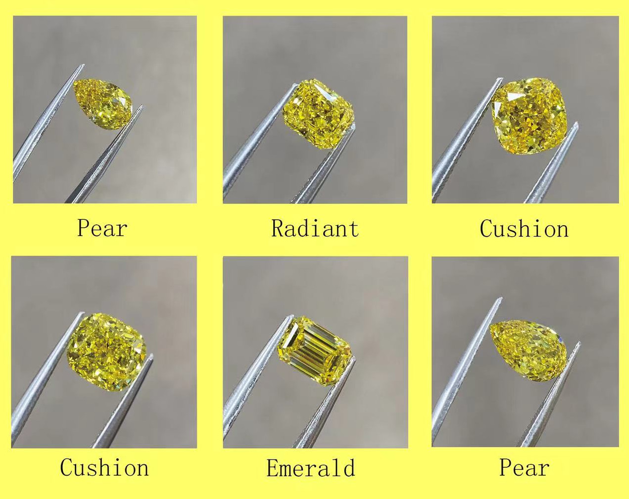 IGI Certificated Lab Created Yellow Diamonds 3.45ct Fancy Vivid Emerald Cut