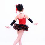 Children'S Dance Clothes Black Red Sequin Tutu Skirt For Solo Performance
