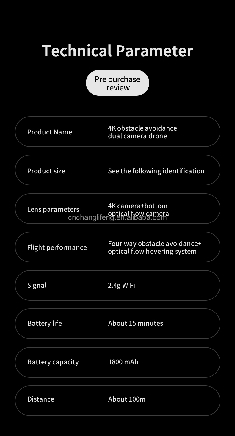 Prosumer Drones Made Easy Ky102 with 4k HD Dual Cameras Four-way Obstacle Avoidance and Intelligent Fixed Height Hovering