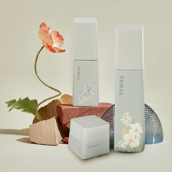 Luxury Glass Cosmetic Packaging Bottle Skincare Set Matt Green 30ml 100ml 125ml