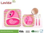 Food Grade Bamboo Childrens Dinner Set BPA Free 5 Pieces Free Heavy Metals