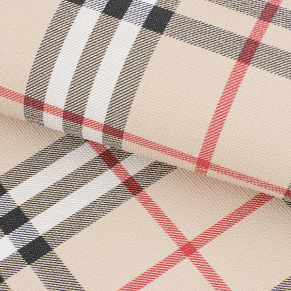 Buy cheap Classic Plaid Printed Faux Leather For Bags Knitted synthetic leather PVC from wholesalers