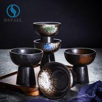 Buy cheap Coffee Shop Airlines Black Porcelain Dinnerware Eclectic Ceramic Ice Cream Cup product