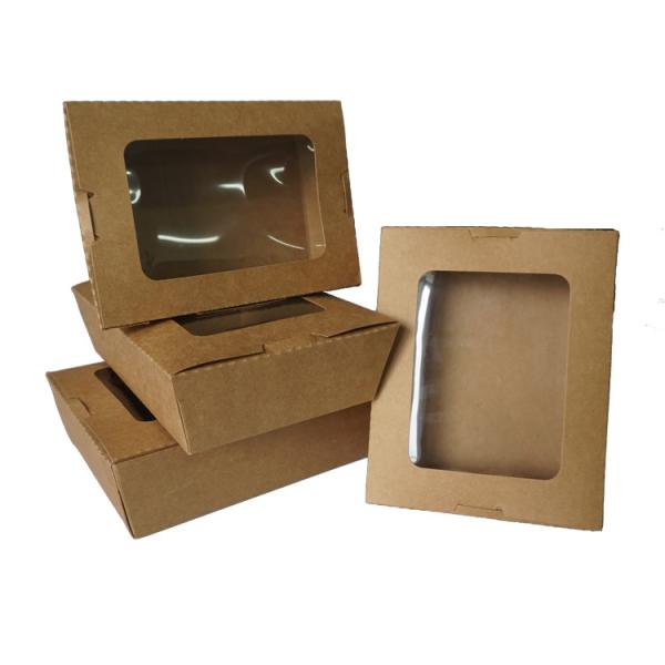 Buy cheap Custom Logo Food Container Box Disposable Kraft Paper Box With Window from wholesalers