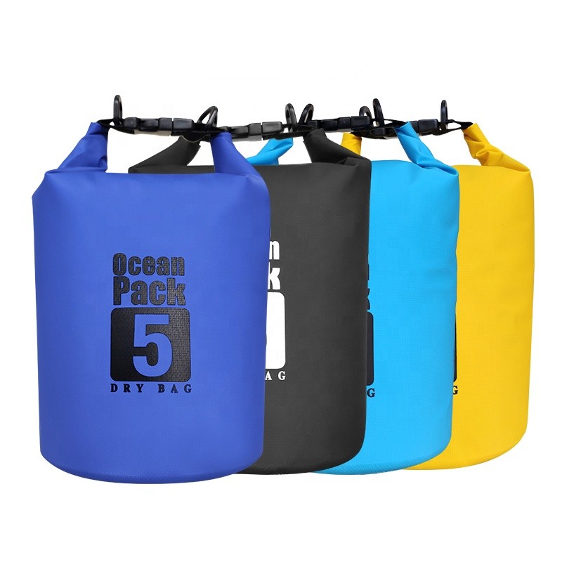 Outdoor 500D PVC Waterproof Dry Bag With 5L 10L 15L Capacity