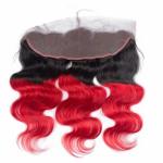 Pre-Colored Brazilian Human Hair Bundles With 13*4 Closure Human Hair Bundles