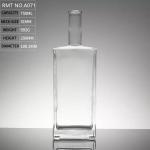 700ml Pewter Metal Labels Rum Whisky Vodka Gin Spirits Glass Wine Bottle Empty