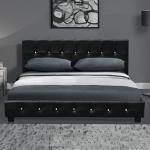 Cristal Button Upholstered Leather Bed