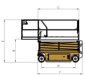 Tilt Protection Scissor Lift With Extendable Platform Proportional Control