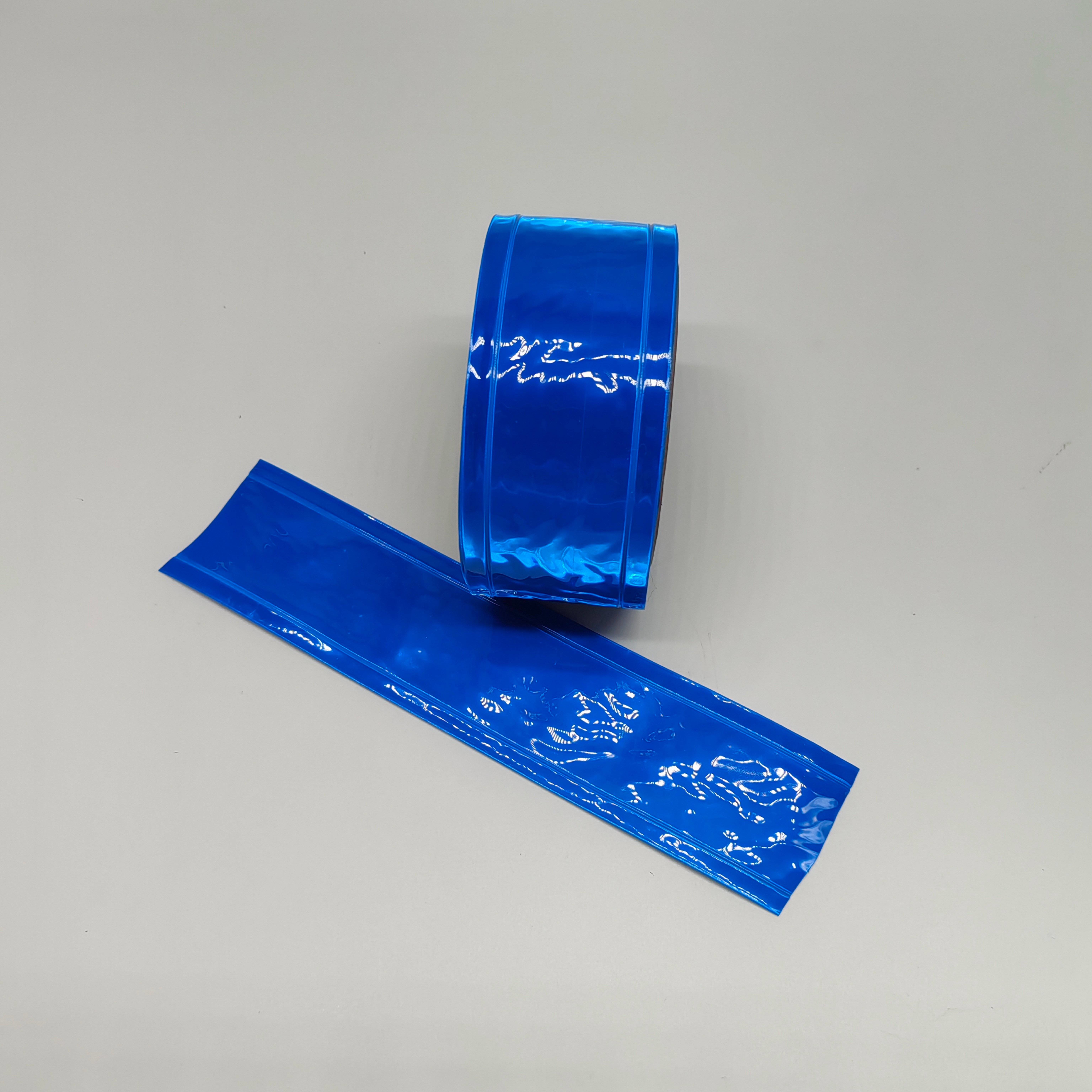 Custom High Visibility Sew On Blue PVC Reflective Tape For Clothing Safety Tape Traffic Sign
