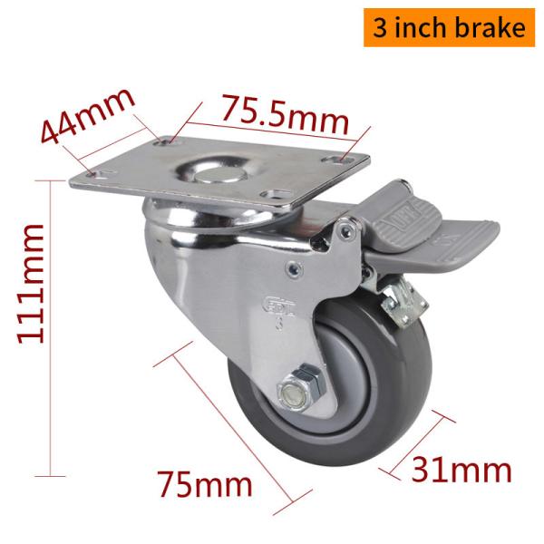Buy cheap ISO9001 Industrial Plate Mount Caster Wheels 3 inch 75mm 5723P-77 from wholesalers