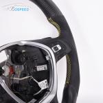 Black Leather Golf Mk8 Vw Racing Steering Wheel Carbon Fiber Grey Stripe