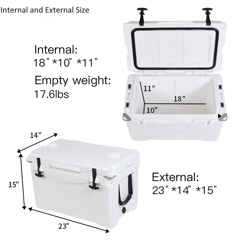 Rotomolding Portable Ice Cream Cooler Box 35QT Portable Drinks Cooler Box