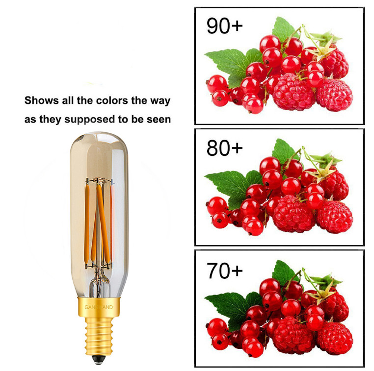 Amber Gold Edison LED Filament Bulbs 4W Antique T25 Decorative Tubular Bulbs