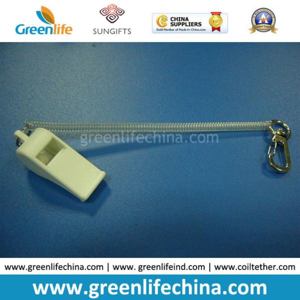 Buy cheap Custom Plastic Stanard Sport Whistle and Clear Spring Keychain Combo from wholesalers