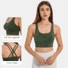 Buy cheap Brushed Nude Floral Printing Yoga Sports Bra Women Resilience Straps Plus Size from wholesalers