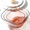 Buy cheap Transparent Square Phnom Penh Pink Glass Tableware from wholesalers