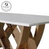 Buy cheap 78inch Luxury Marble Dining Table 8 Seater Stainless Steel Metal Legs from wholesalers