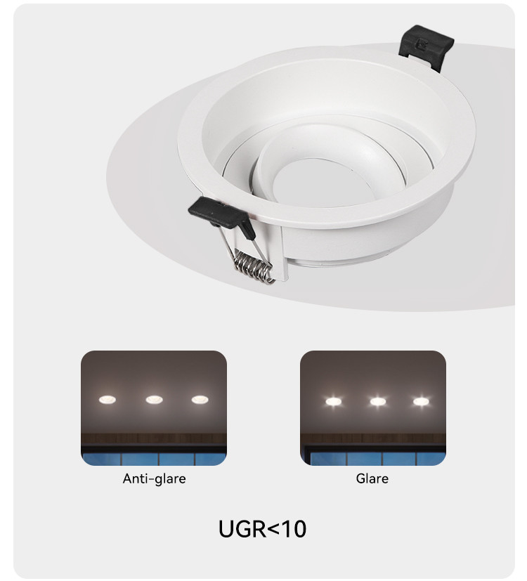 Tailored Anti-Glare GU10 Recessed Spotlight Frame For Modern Commercial Applications